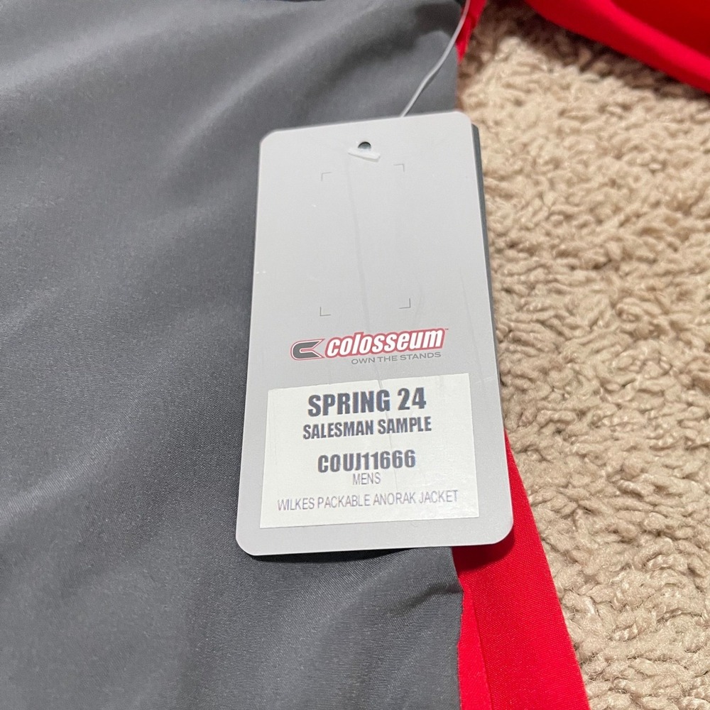 North Carolina State University Wolfpack Jacket Mens Large Red Grey Anorak NCAA - Picture 10 of 13